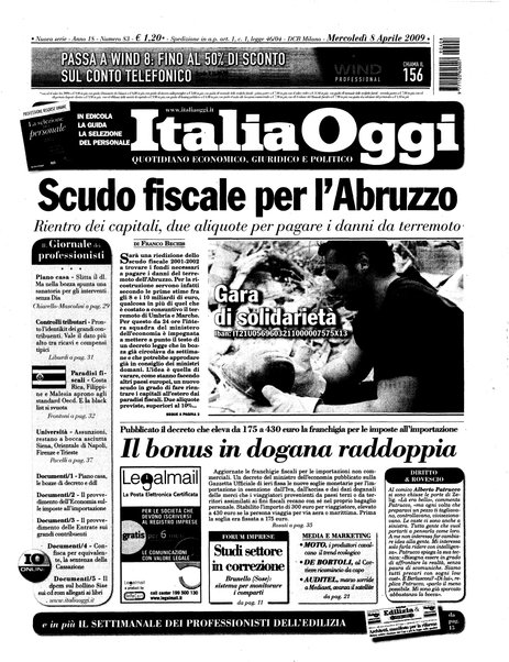 Italia oggi : quotidiano di economia finanza e politica